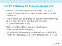 Page 5: Colt IPv6 for Business Customers Case Study - Swiss IPv6 Council Jun 2013-v3
